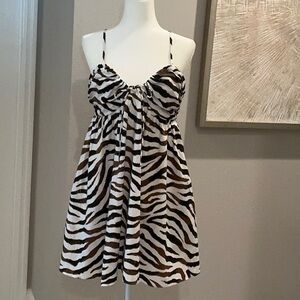 J.Crew zebra print spaghetti strap dress NWT